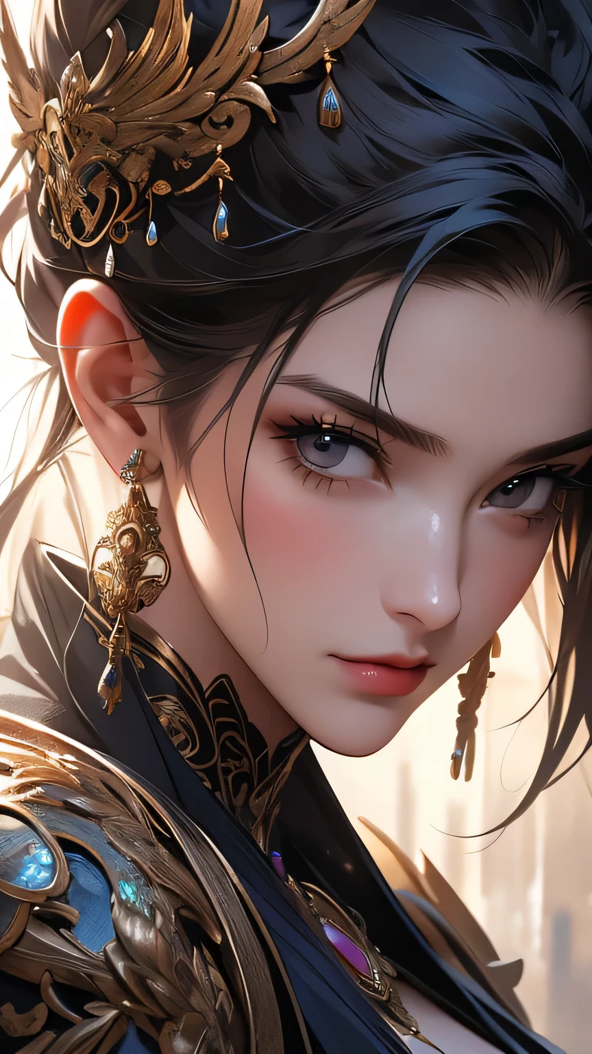 Black eyes,(巨作),Best quality,anime big breast,Extremely colorful,Vibrant colors,illustration,Artgerm style,fantasy,realisticlying,Animate,