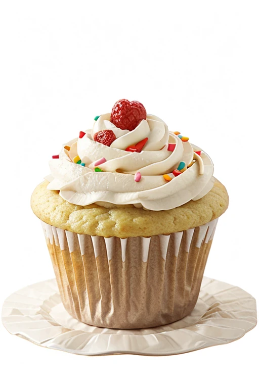 Imagine the perfect cupcake clipart, its sweetness enhanced by a solid white background.