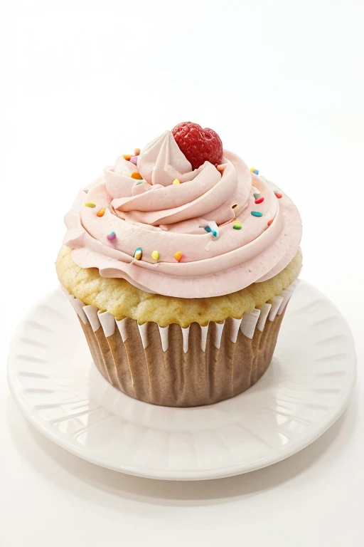 Imagine the perfect cupcake clipart, its sweetness enhanced by a solid white background.