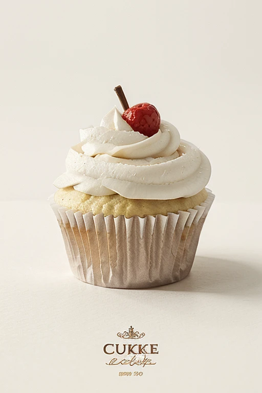 Create a story around a delightful cupcake clipart, its simplicity accentuated by a white canvas.