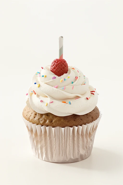 Write a poem inspired by a cute cupcake clipart set against a solid white background.