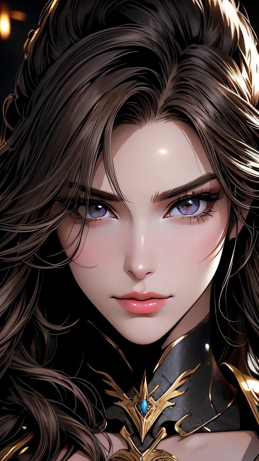 Photo of a 25 year old European woman posing, to be born, Beautiful woman, (super long wavy brown hair), ((Portraiture)), ((Familiar face:1.2)), ((Familiar facial features)), (finely Familiar skin), White skin, (White short dress), Cyberpunk metropolis environment, (Cool colors), Moist, Moist, A masterpiece of reflection) (perfect ratio)(Realistic photos)(最high quality) (Familiar) , High resolution, (8k) (wallpaper) (Cinema Lighting) (Dramatic lighting) (Sharp focus) (Complex)、(((Face close-up))), Photorealistic, Surreal photos of stunning beautiful cyborg women, Rainbow Hair, Big Breasts, Exquisite Armor, Exquisite craftsmanship, burn, belly button, Very detailed, ComplexDetails, Facial Symmetry, Sharp focus, Concept Art, Octane Rendering,(bust), masterpiece, 最high quality, high quality, High resolution、Women's armor with less exposed skin、Background in the ruins of a temple