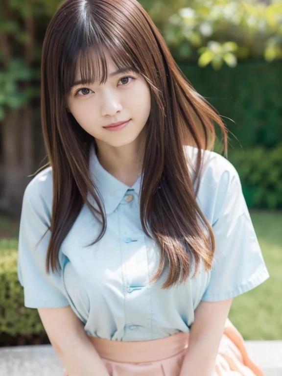 masterpiece、1 beautiful girl、Detailed eyes、Puffy eyes、highest quality, 超A high resolution, (Reality: 1.4), Cinema Lighting、Japanese、Asian Beauty、Super Beauty、Beautiful Skin、Slender、Body facing forward、(Surreal)、(High resolution)、(8k)、(Very detailed)、(Beautiful and detailed eyes)、(Ultra-detailed)、 (wall-)、Detailed face、Bright lighting、Professional Lighting、View your viewers、Look straight ahead、(Pastel colored onesiey clothes are all messed up by the wind、The hem of my skirt is being blown up by the wind、Huge Breasts、Voluptuous thighs、Long Hair, My hair is messy, Asymmetrical bangs, 、Night Scenery、brown hair、Japanese Idol、Gravure idol pose、、21 years old、expensive, smile,