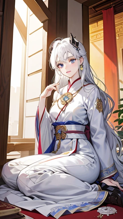 (1teenager:1.3),( 13years old:1.3),slim body,white skin,black hair,long hair,dress,white hair,cat ears,The woman in the temple,Young and serene,Her hair cascaded down to her waist,Eyes as blue as the sky,She was dressed in a white robe,There was a reverent smile on his face,The interior of the temple is simply furnished,The walls were covered with prayer flags,The candlelight reflected a warm glow,The Buddha statue is tall and solemn,Facial compassion,Lotus in hand,Radiate divine light,The whole picture is imbued with serenity and solemnity,It's like time is here