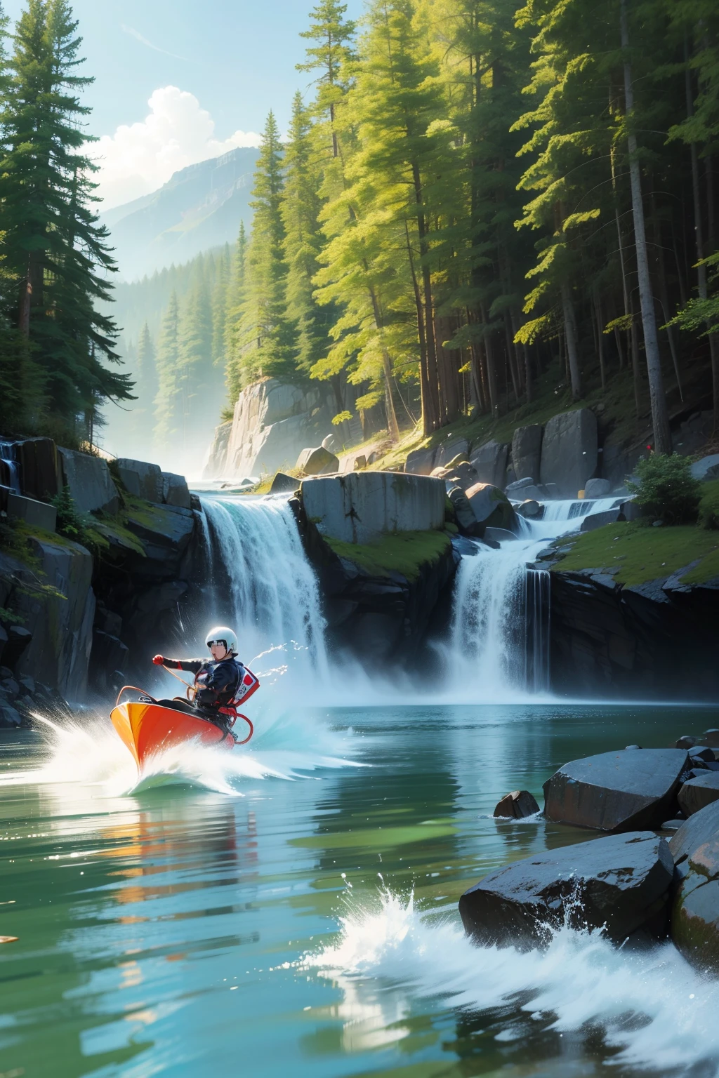 Scenic spots,drifting,river,Turbulent water,Canyoning