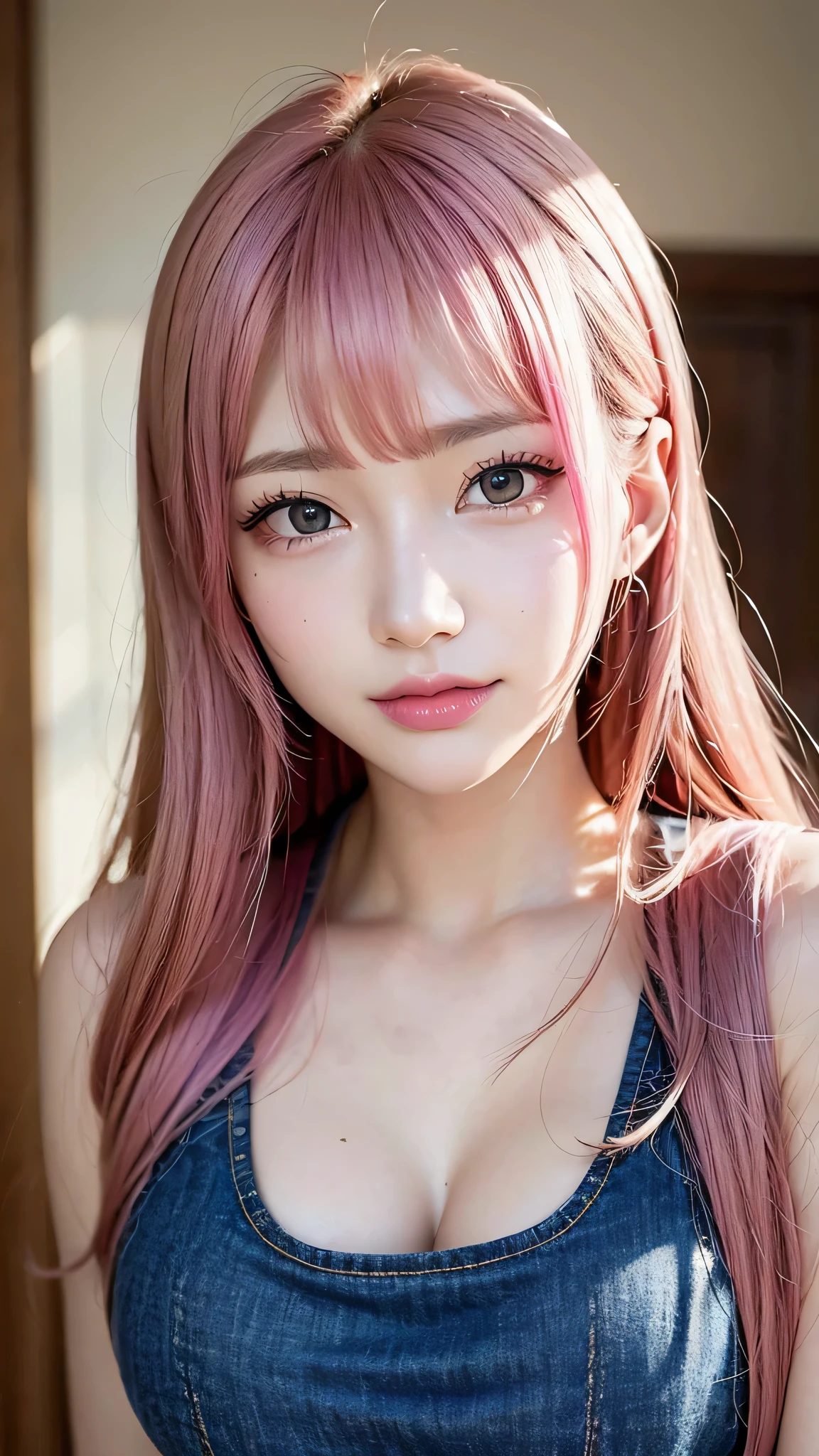 (Close-up:1.4)、(RAW shooting:1.2)、(Photorealistic:1.4)、(masterpiece:1.3)、(highest quality:1.4)、One Girl、(Slender and beautiful girl)、(Small waist)、(Mid-chest:1.2)、Breast、Absurd、Extremely detailed、Very complicated、Detailed face、Detailed eyes、Realistic、Very detailed、full body shot、Beautiful Face、One girl、Purple Eyes、(Shiny skin、Soft Hair)、(Milkshake in hand)、freckles、(Bright pink two-tone hair:1.3)、(Wearing a Led Zeppelin T-shirt、Denim jeans)、(Extreme light and shadow、Volumetric lighting、Rim Light)、(Rainbow Light、Light leakage)、(Fascinating、Grin)、evening、