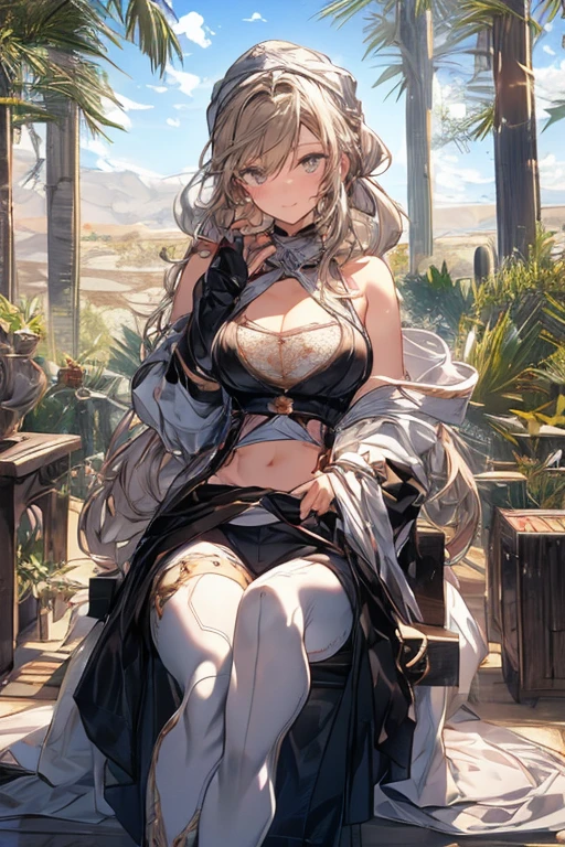 (origen):owari\(azur_lane\), horns, dark-skinned_female, twin_braids,hair_over_one_eye,earrings,mole under mouth, pleated skirt, bare shoulders, shoulder sweater, cleavage, breasts, Large breasts, underboob, cute ass，Lie on the ground，Looking at Viewer, Looking at you, Poses that emphasize breasts, Navel, blushing, smile, smiling, beautiful detailed eyes, beautiful detailed girl, curvy:1.1, dynamic pose, fashion clothing with diverse colors, full body, (full body shot:1.1), looking at viewer, perfect eyes, perfect face, perfect retina, seductive look, sexy pose, ultra detail face, ultra detail hair, very detailed eyes and face, 8k wallpaper, amazing, ambient occlusion, best quality, CG, cinematic lighting, detailed painting, field of view, fine detail, fluid motion, harmony, (High Quality:1.4), high resolution, huge file size, illustration, interconnected elements, Intricate Details, masterpiece , movie lighting, photorealistic lighting, (photorealistic:1.4), professional artwork, (raw photo:1.2), realistic shadows, reflective art, sharp focus, solo, super detailed, unified, very detailed, (vibrant colors:1.05), vivid lighting, warm and cool color palette,