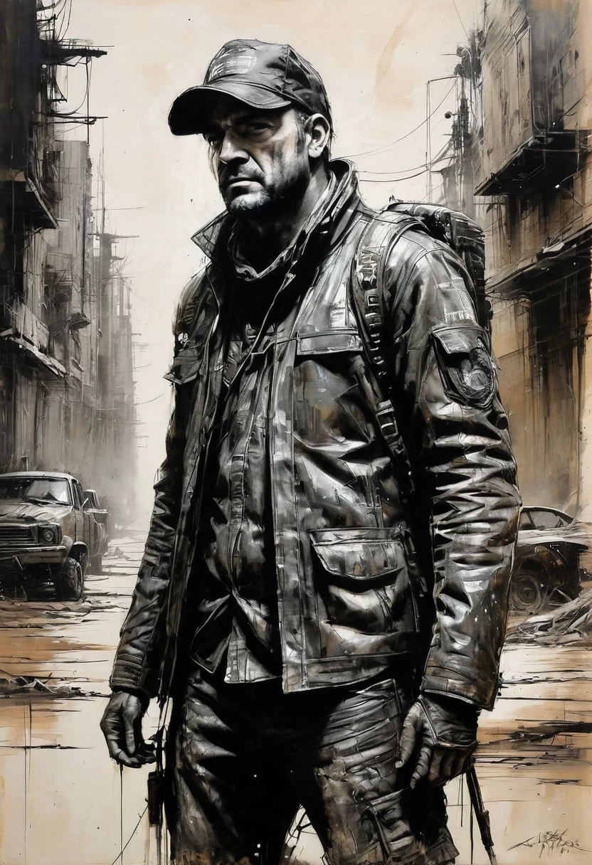 Post-Apocalyptic Wasteland, by Guy Denning, best quality, masterpiece, very aesthetic, perfect composition, intricate details, ultra-detailed