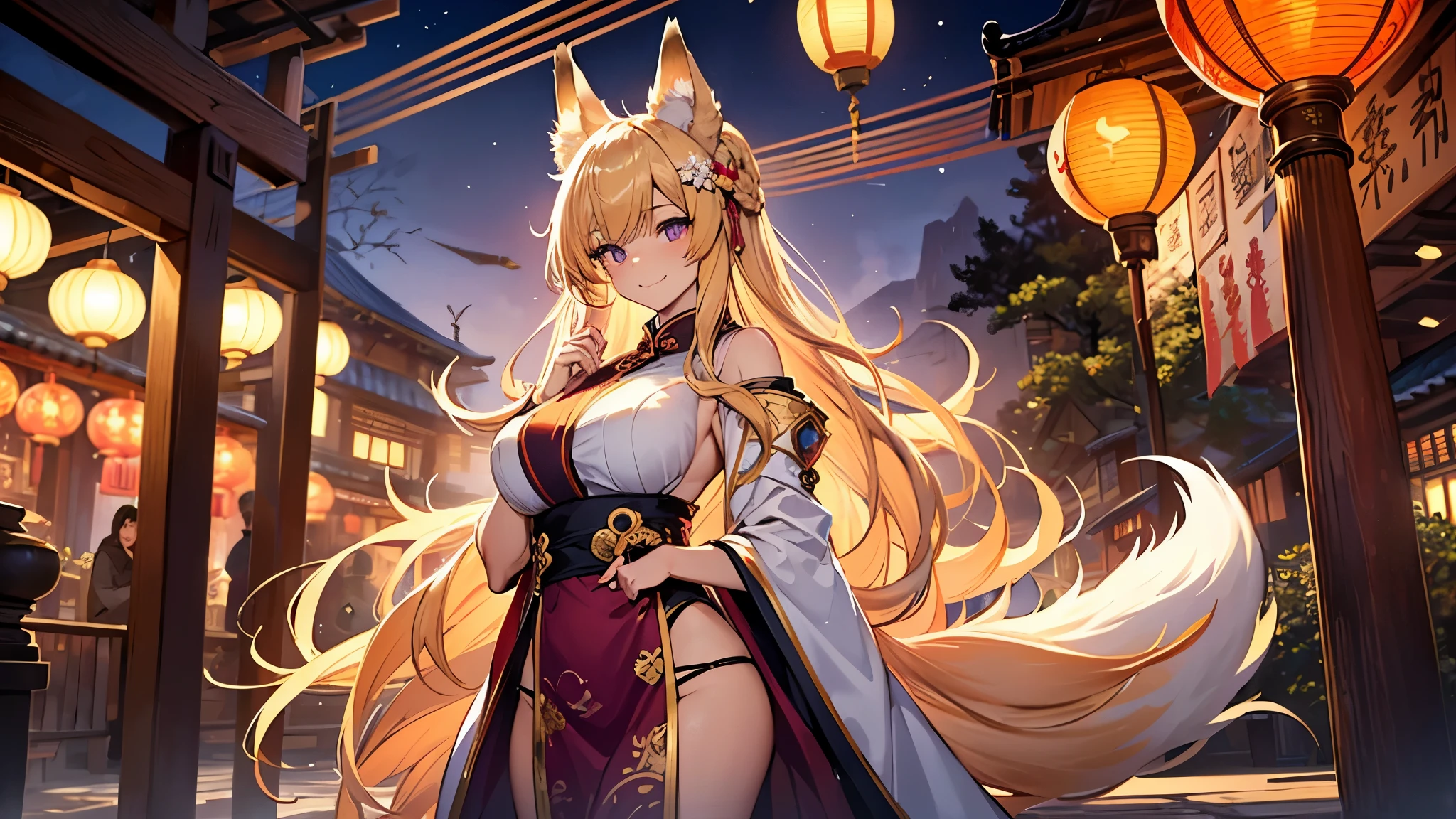Yukari Yakumo, tetas grandes, thicc, blonde hair, Mob cap, shrine, , Naked, night time, the perfect body, , Naked, steam, thicc, tetas grandes, tetas grandes, only underwear