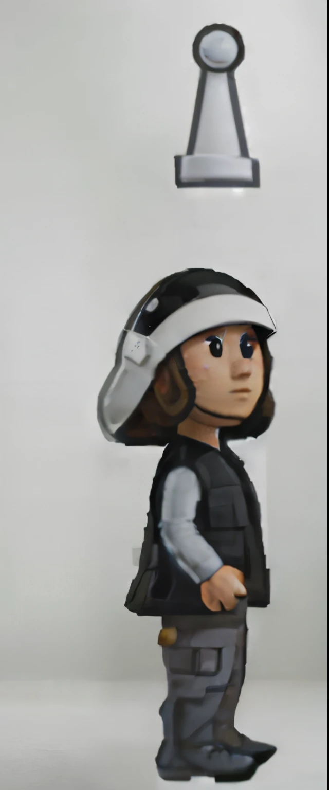 female in a rebel trooper uniform simple background, full body, chibi
black eyes, solid oval eyes, outline