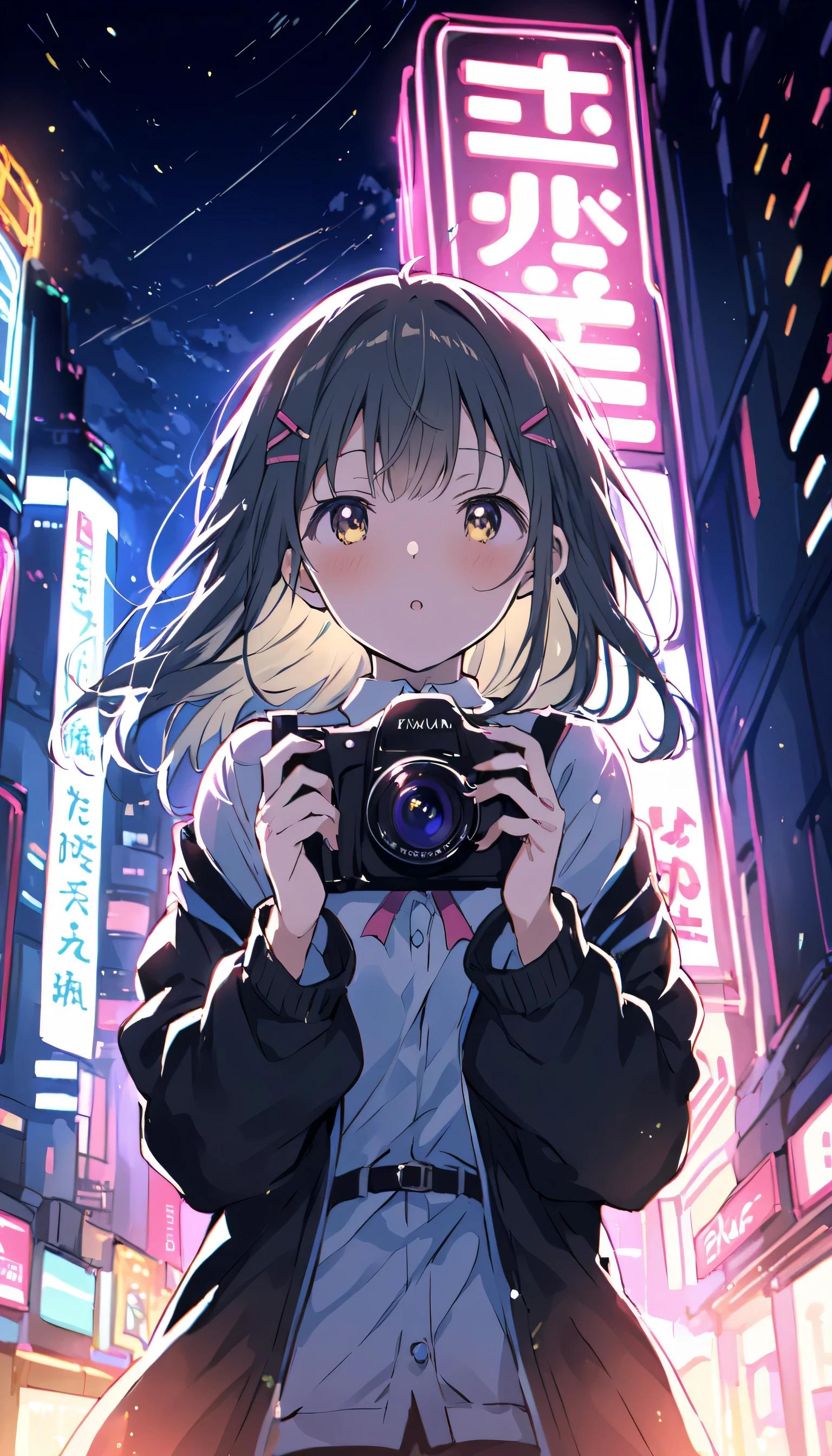 Colorful profile picture of an anime-style female character. anime「My Favorite Child」has characteristics that are clearly different from. The setting is a futuristic city lit up by neon lights. The environment is stimulating and adventurous. The camera settings are、A digital camera with a low ISO setting. This lens is a medium aperture zoom lens.. The character designs were inspired by Japanese illustrators and anime fans., Akiko Sterrenberger, Photographed by Makoto Shinkai, Your Name。Director of