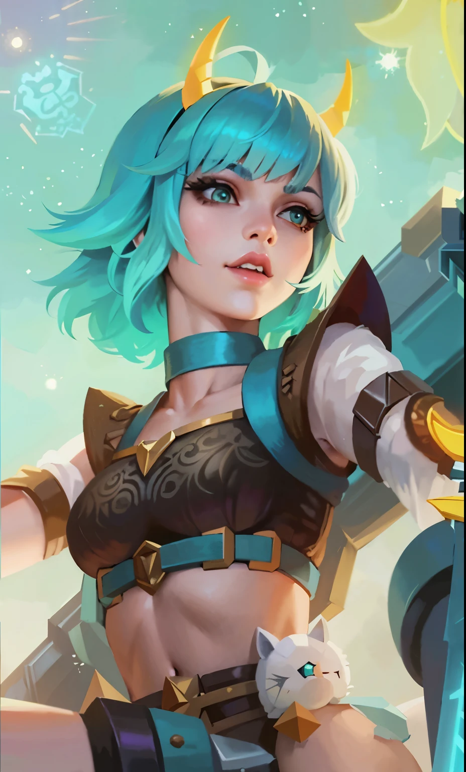 a close up of a woman with blue hair holding a sword, ig model | artgerm, extremely detailed artgerm, style artgerm, artgerm detailed, artgerm lau, as seen on artgerm, artgerm style, qiyana, teal skin, trending artgerm, ! dream artgerm
