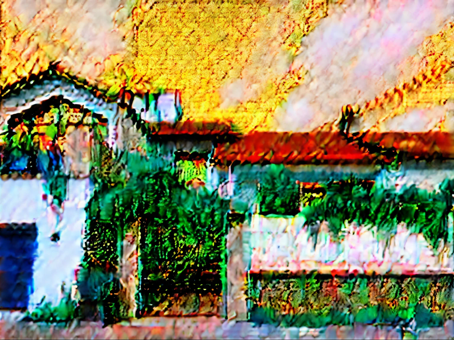chef-d'artwork, high quality, best quality, authentique, Great detail, en plein air, style de maison moderne,bietthuhn, mur blanc, glass windows, porte d'entrance,pavement, herbe, des arbres,ciel bleu, nuage, (jour:1.1), Realistic lighting