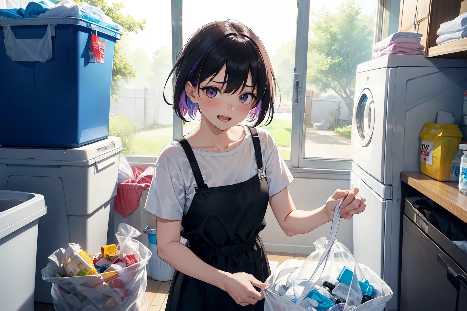 (Highest quality、8kで、32K、masterpiece、Hmph、Very detailed:1.2)、Cowboy Shot,
Nene Kasaki々、Shiny brown hair, short hair, Beautiful brown eye、smile、Sparkling eye, (fine grain)、Very detailedなeye、Very detailed顔, Very detailedeye,close ~ eye、
Short-sleeved sailor uniform、Navy blue mini pleated skirt、Very short mini skirt、Bare thighs、
One Girl,
Laundry room,washing machine, Laundry basket, a few underwears are in a Laundry basket,
{{{Face close-up}}},Upper Body,,パンティーに注eye,High quality underwear,
Looking down,View your audience,
Panties as a gift,
Tabletop, Highest quality, , Absurd, Perfect Skin, Detailed skin texture, Very detailedな, 8k, Intricate details, Beautifully detailed face,High resolution,
{{{Shadowed face}}}, to ridicule, {{{Through clenched teeth:1.2}}}, Grin, smile, 視聴者をLooking down, masterpiece,Absurd, Beautiful detailed face seen from the front,