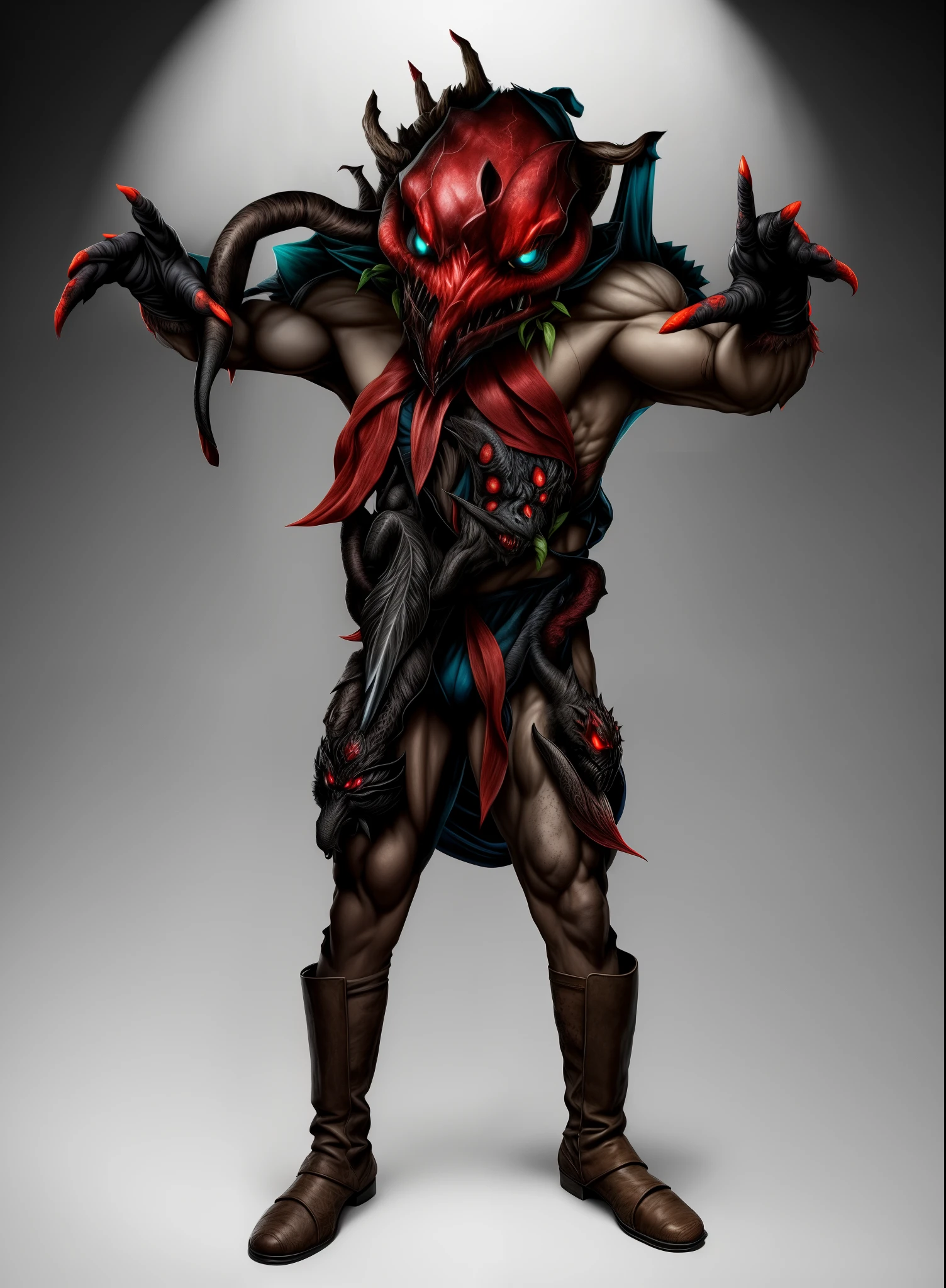 monster、Plant Monster、Bulk、Black、Bloodstained、muscle、Birds of prey beast、beast、Bleeding、Bloodstained、Bloodstained、Best image quality、masterpiece、8k、Cook、strongest、terrible、monster、殺人ghostの幽霊、force、Wrestler、Musculoskeletal augmentation々、muscle、Face of Fear、ghost、Black
