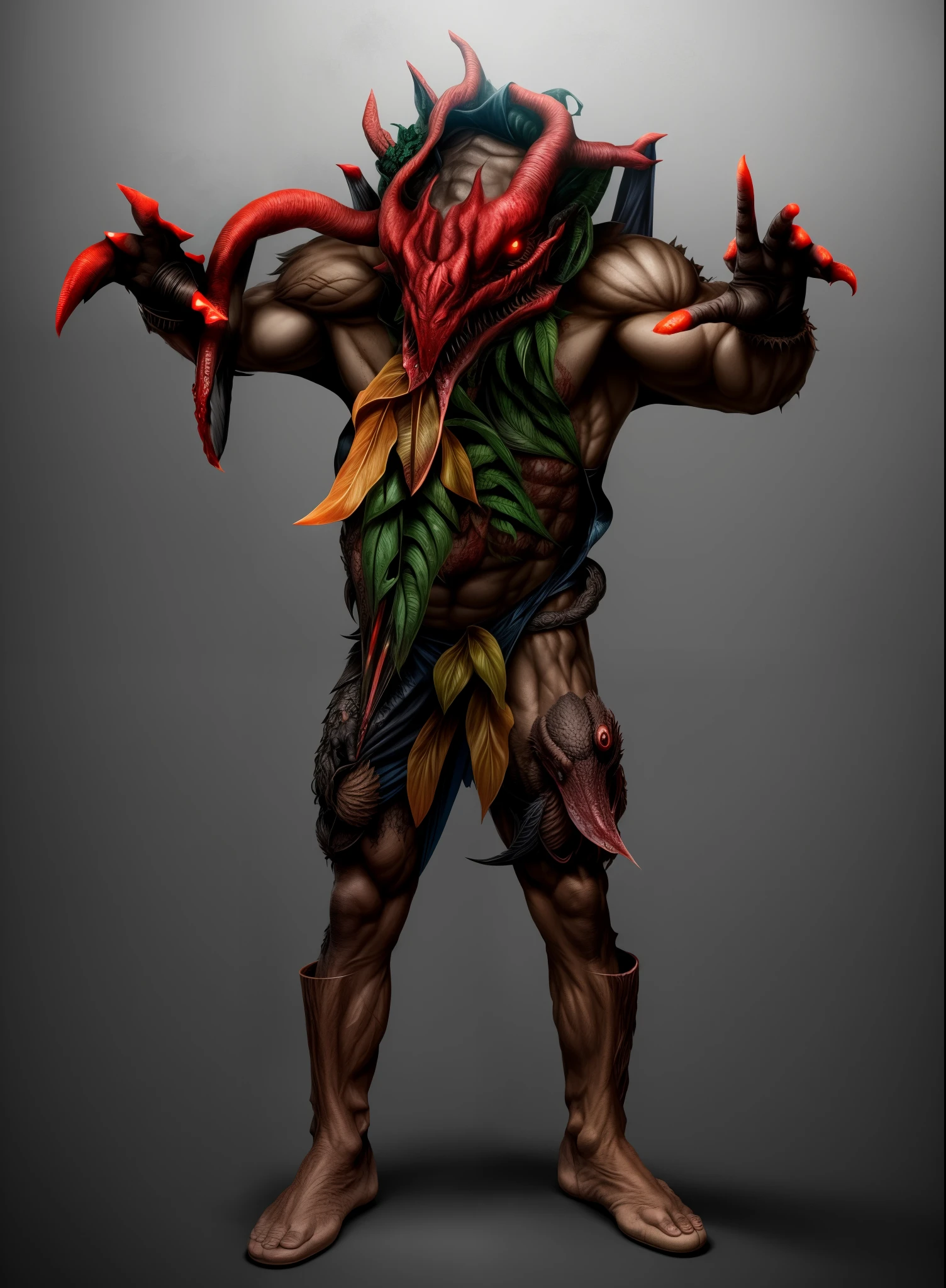monster、Plant Monster、Bulk、Black、Bloodstained、muscle、Birds of prey beast、beast、Bleeding、Bloodstained、Bloodstained、Best image quality、masterpiece、8k、Cook、strongest、terrible、monster、殺人ghostの幽霊、force、Wrestler、Musculoskeletal augmentation々、muscle、Face of Fear、ghost、Black