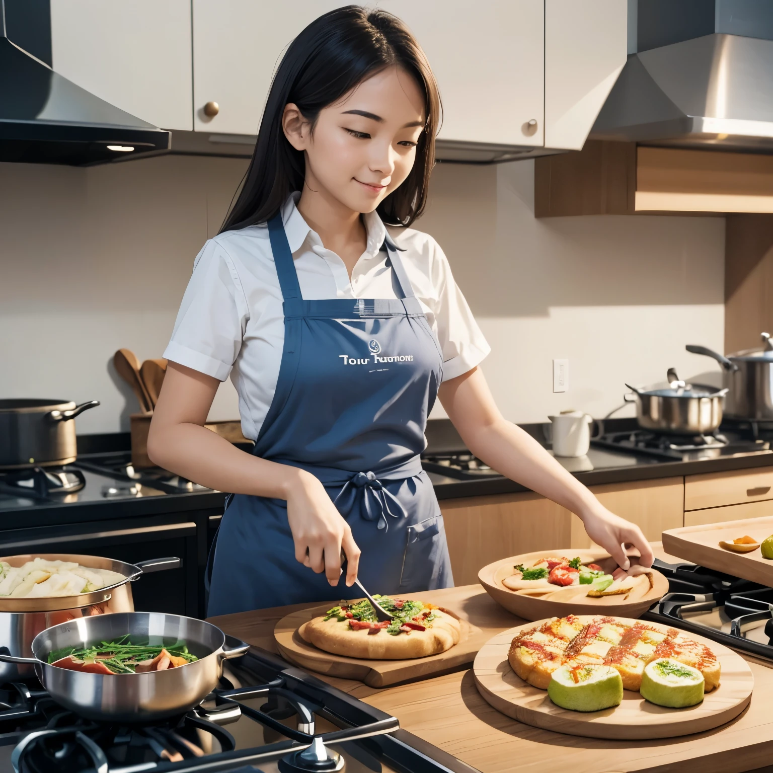 make a simple logo representing cookery and tourguiding home economics