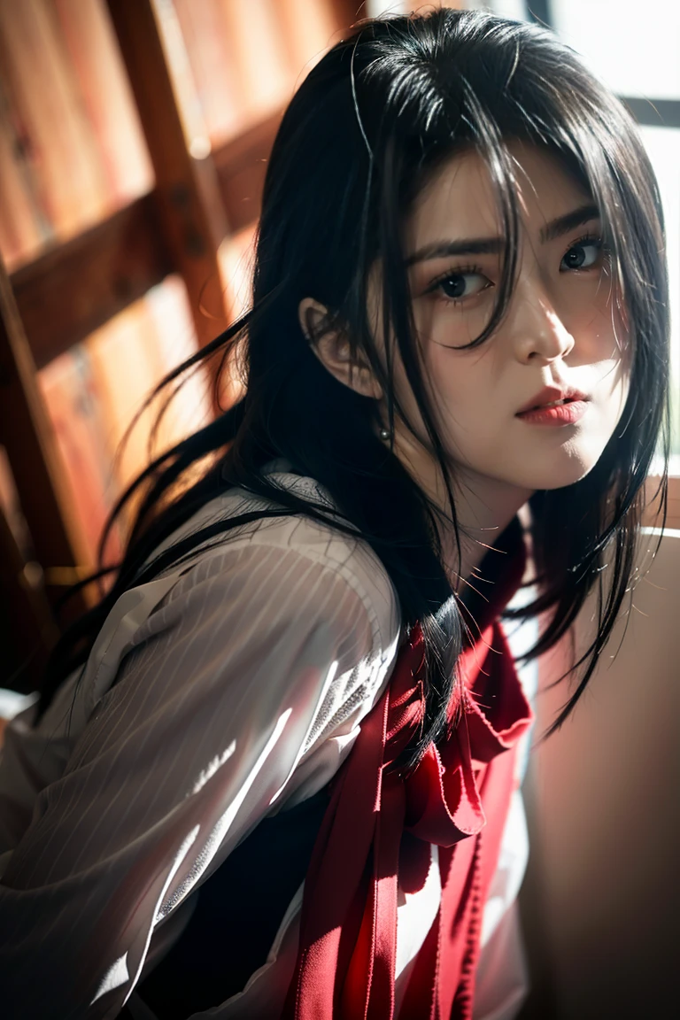 mikasa ackerman, Female action anime girl, badass posture, big smile, happy face, attack on titans, Female protagonist 👀 :8, rogue anime girl, anime figure, (Attack on Titan anime), trigger anime artstyle,1girl, dynamic angle, splashart, Complete shot of the charming Amish male silk weaver, CEL shadows, velvet, ribbons, offcial art, Unity 8k wallpaper, ultra - detailed, aesthetics, tmasterpiece, best qualtiy, Photorealistic