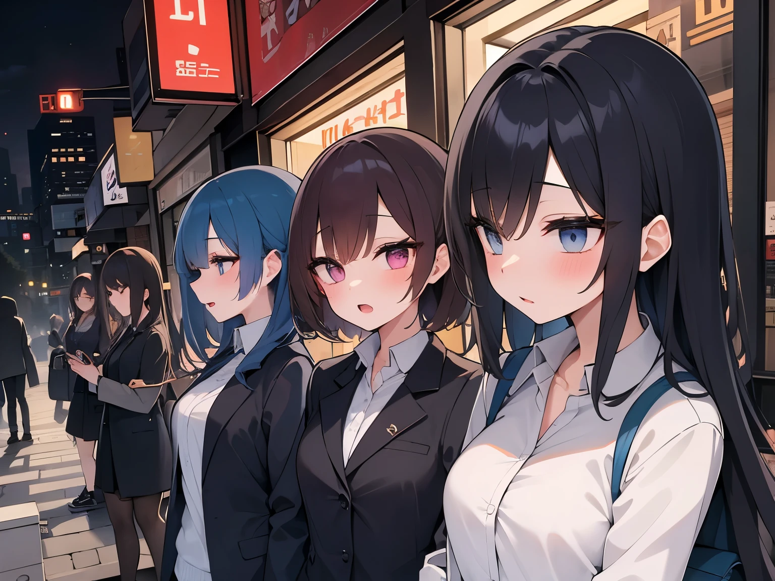 group 、 Multiple Girls、In the city、Bitch、In front of the brothel、City of night、bimbo