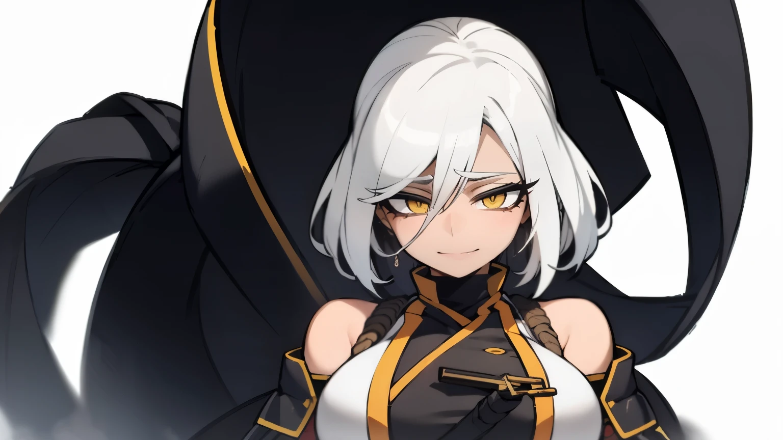 beautiful_face, beautiful detail eyes, white_hair, green_hair/green_eyes, braided ponytail, high resolution, best quality, 1080P, high quality, HD, ultra hd, 16k, masterpiece, metal jewelry, anime style, highres, best quality, 1080P, high quality, HD, UHD, 16k, masterpiece,Line art,