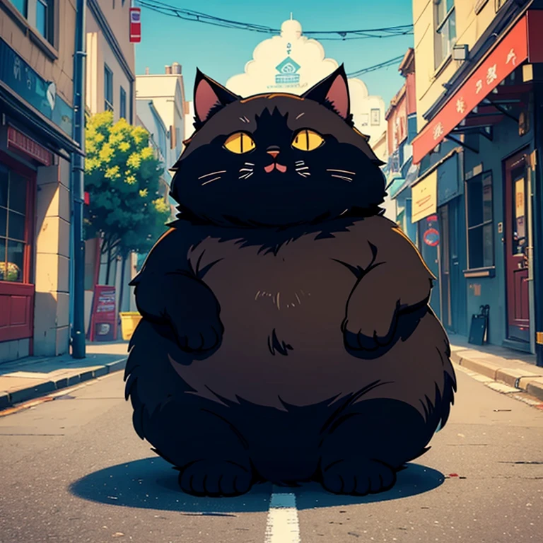 masterpiece, Create a cat so fat and fluffy you can't even see his face right, hilarious and funny form, sticker art