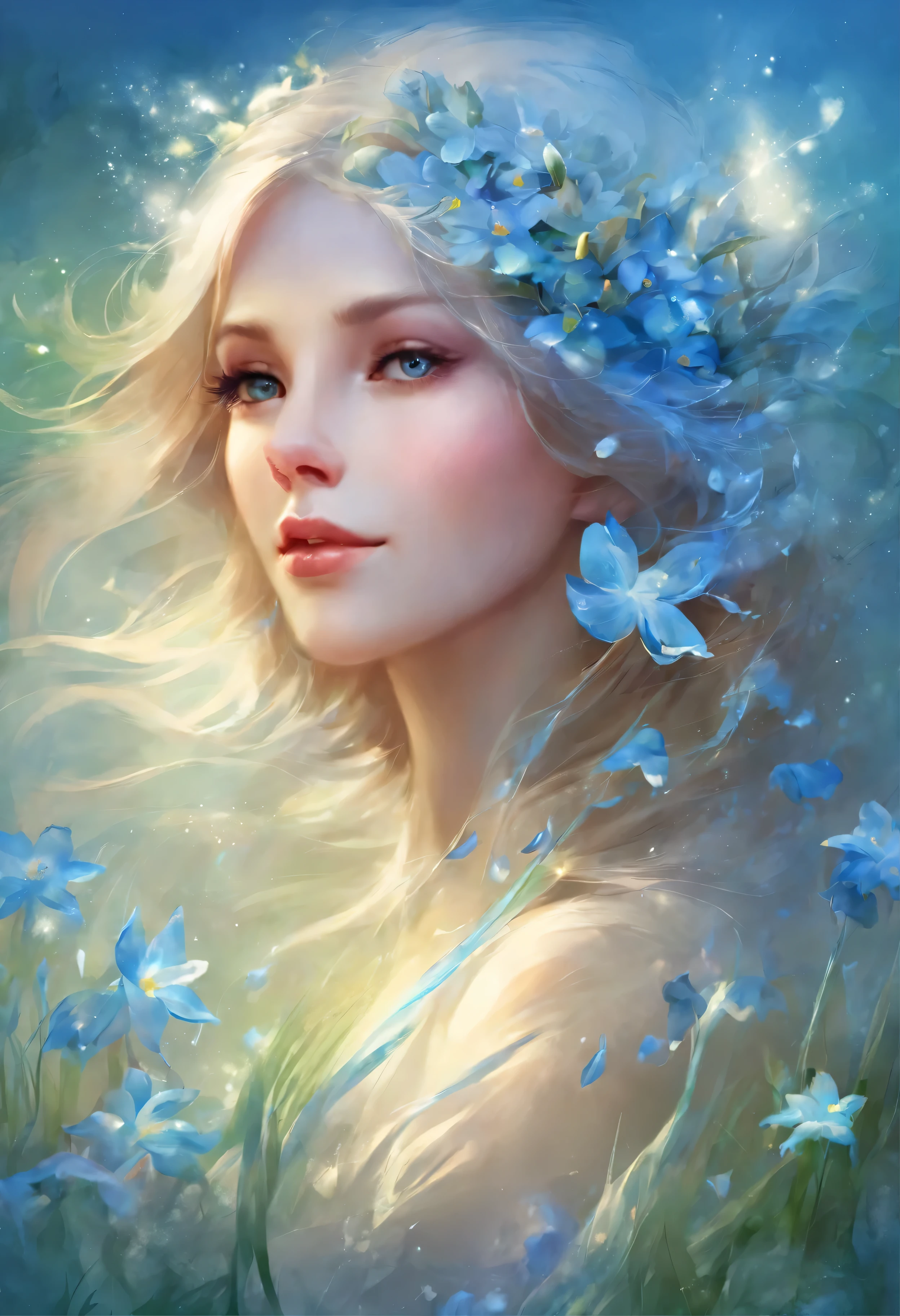 blue spring flowers, Vesna, snowdrops, dream grass,

