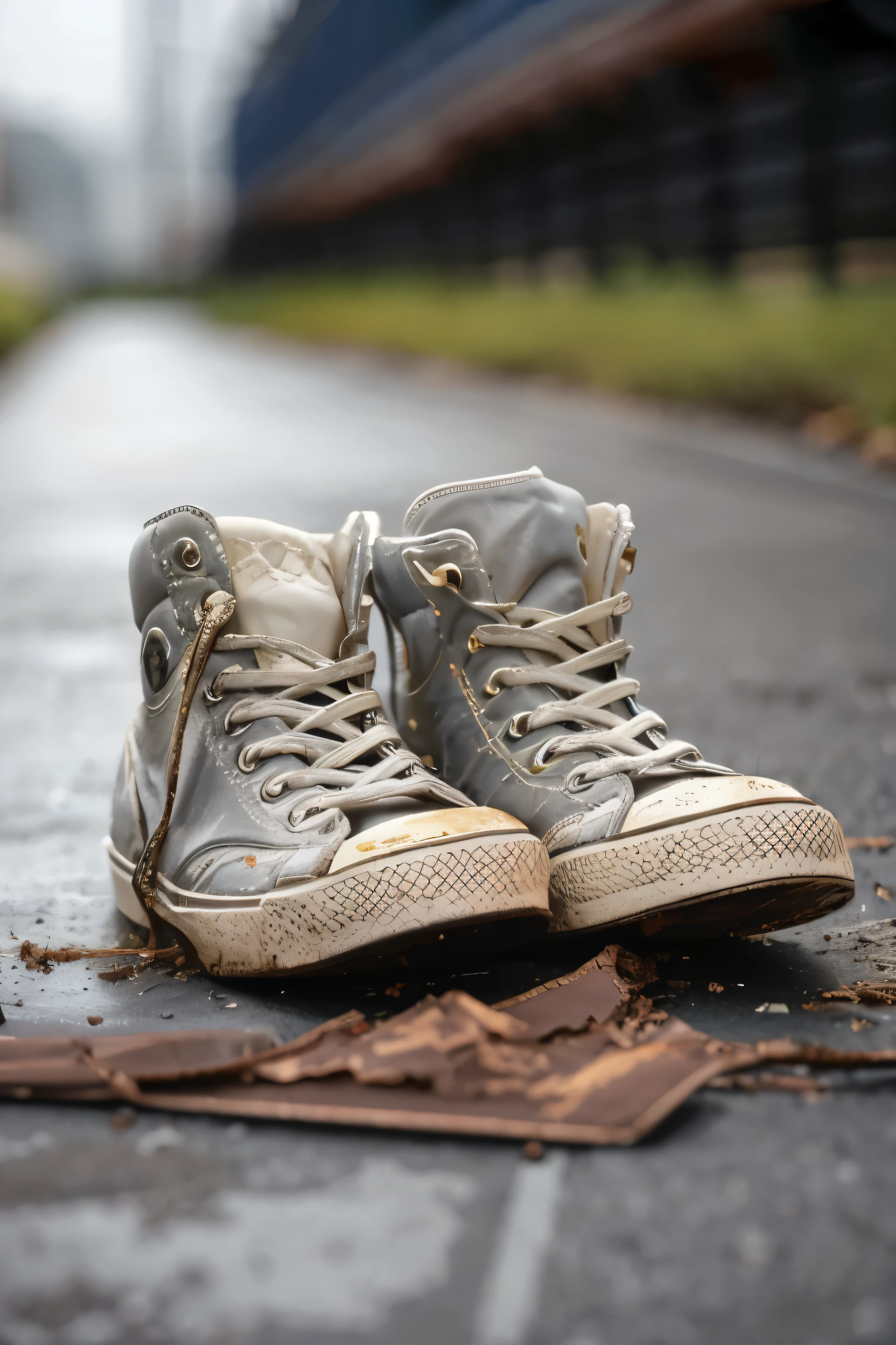 there&#39;s a pair of dirty shoes on the floor, well desgastado, tennis photo, desgastado, sujo, robusto e sujo, fotografia conceitual detalhada, Roupa Suja, pixabay, sujo, por Jan Kupecký, por Matija Jama, Desgaste, battle desgastado, dressed in a desgastado, faded desgastado, Ruas sujas
