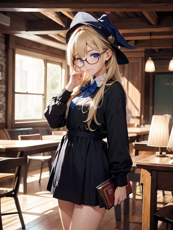 Fantasy girl Wizard Round Glasses Book Cane