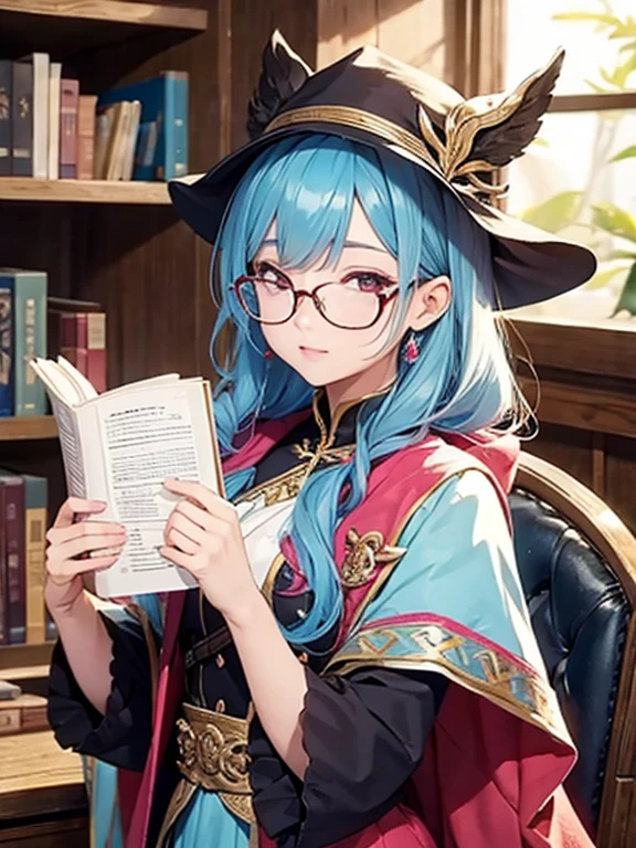 Fantasy girl Wizard Round Glasses Book Cane