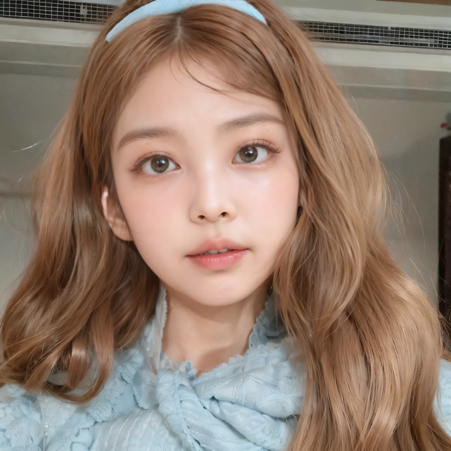 a close up of a girl with long blonde hair wearing a pink headband, Parque Roseanne de Blackpink, portrait of Jossi de Blackpink, Jossi de Blackpink, Lalisa Manobal, cl, Sol Yunjoo, Lalisa Manoban do Blackpink, Ulzzang, Retrato de Kim Petras, ava max, Maquiagem popular sul-coreana, lindo golfinho