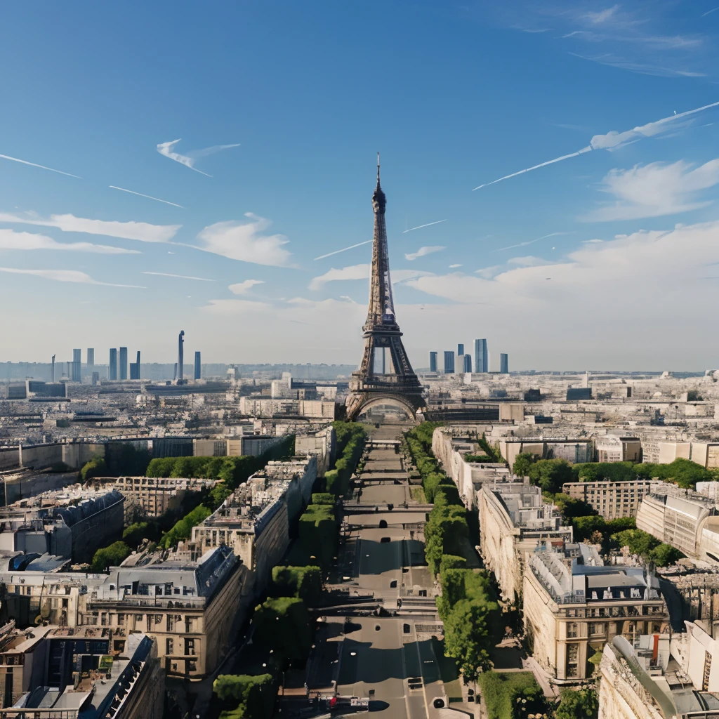 View of Paris city from the Eiffel Tower