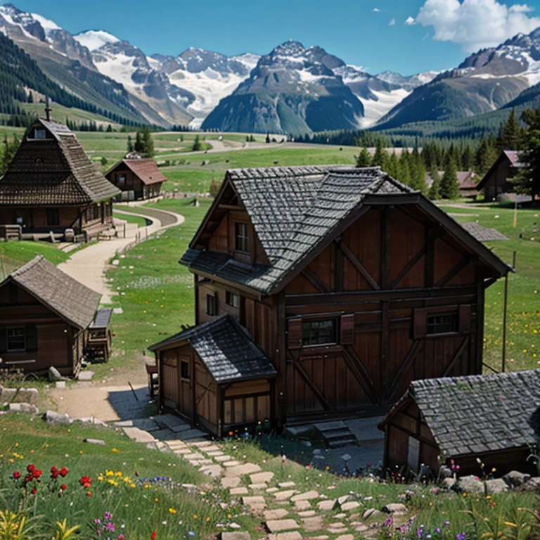 Beautiful European city, historic atmosphere, photo-realistic