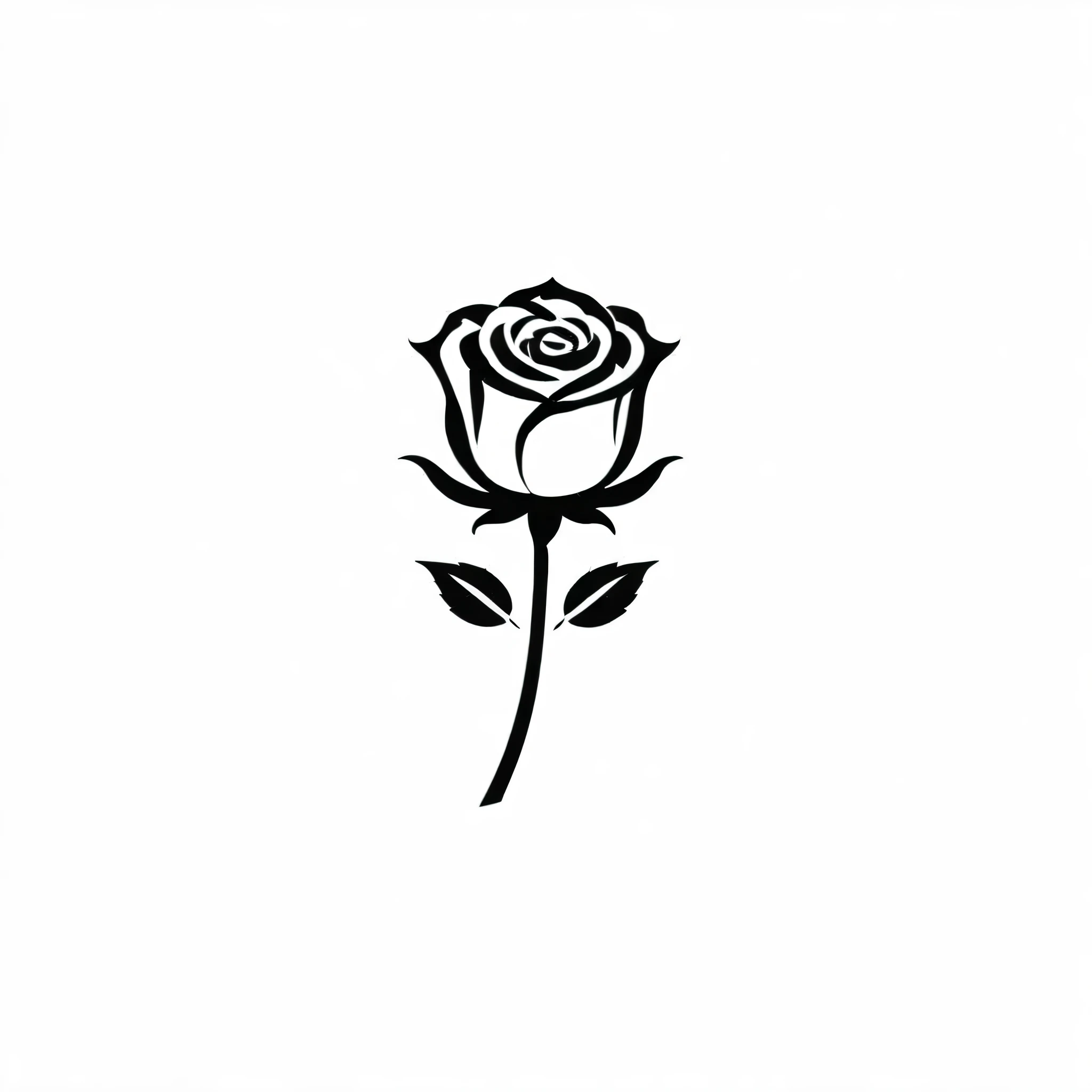 a simple black silhoutte of roses icon without throns