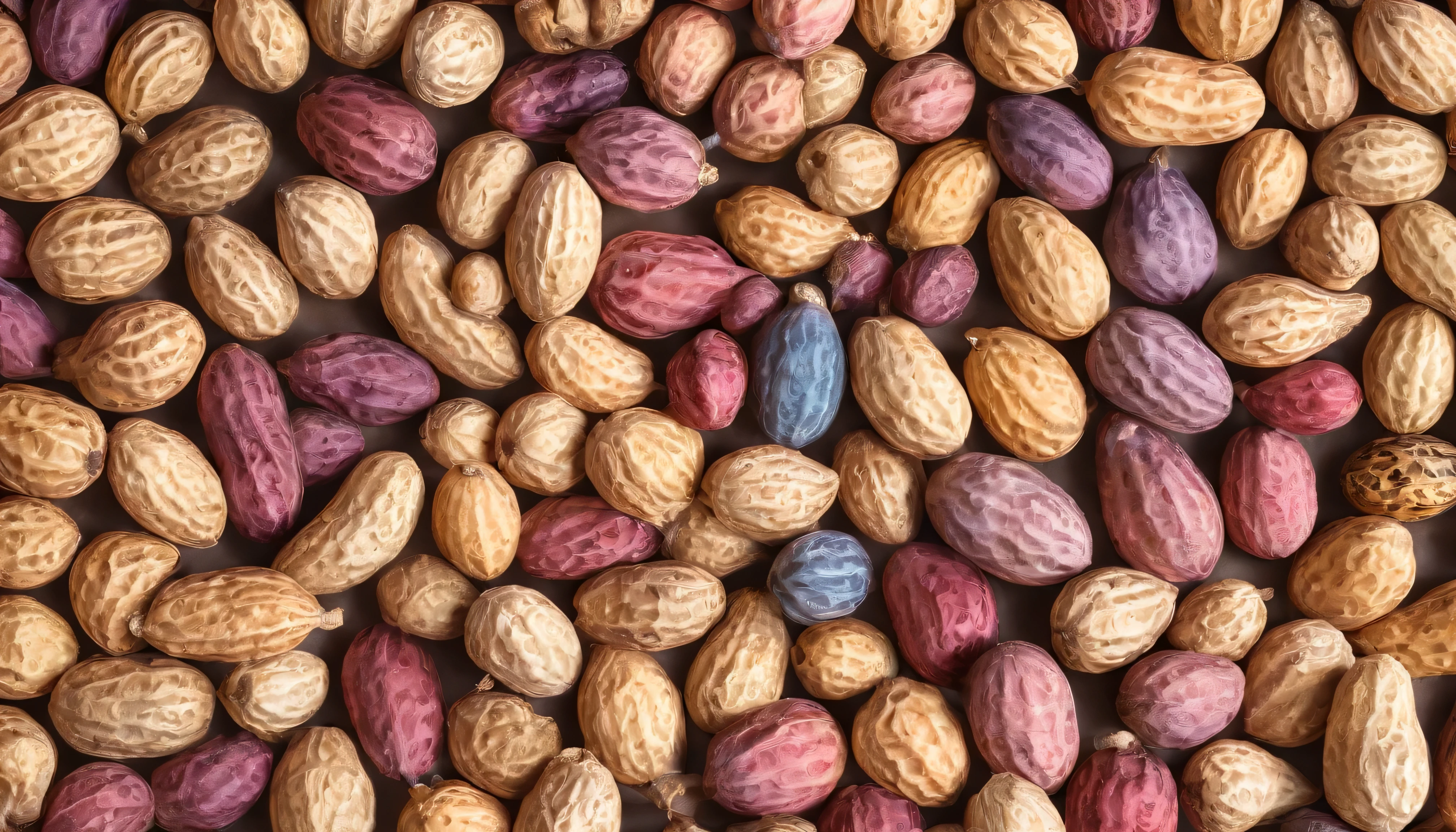 multicolor peanuts, colorful, best image, highly detailed, flawless, no words, no numbers, nobody, best quality, best resolution,