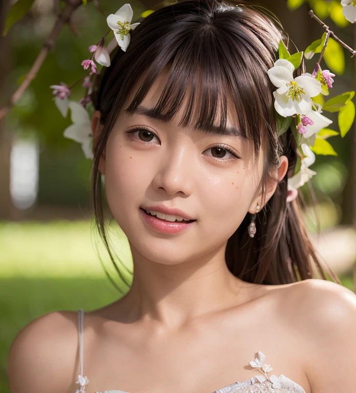 Open your mouth, Sticking out tongue,Mischievous face, (Realistic:1.3), Rembrandt Lighting, (masterpiece:1.2), (photoRealistic:1.2), (highest quality), (Detailed skin:1.3), (Intricate details), Ray Tracing,One girl, Japanese Girls, 21 years old, Detailed skin texture, (blush:0.5), Scattered beneath the surface, front, bangs, Hair between the eyes, Shortcuts, Floral print, Autumn scenery, Plum blossom, (It was transparent:1.2),actress,