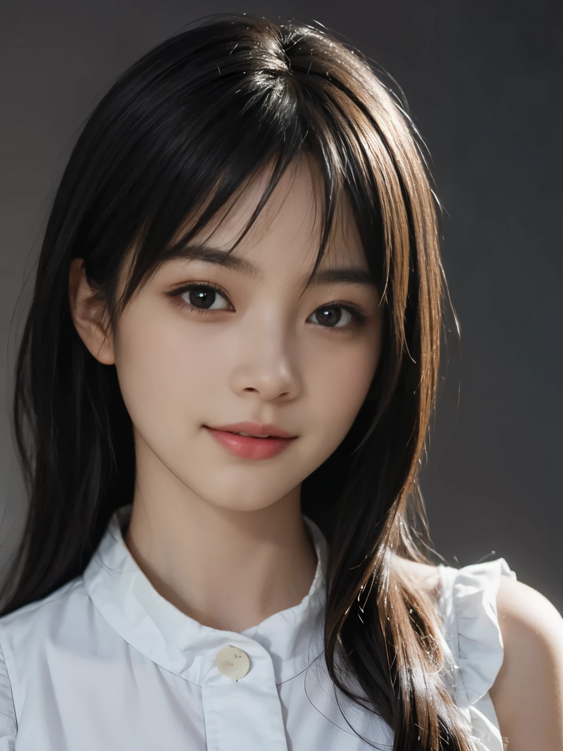 (ultra realistic) , (illustration), (increase resolution), (8K), (extremely detailed), (best illustration), (beautiful detailed eyes), (best quality), (ultra-detailed), (masterpiece), (wallpaper), (detailed face), solo,1 girl, looking at viewers, black straight hair, delicate details, in the dark, deep shadow, low key, pureerosfaceace_v1, happy smile, summer dress, full body, meadow