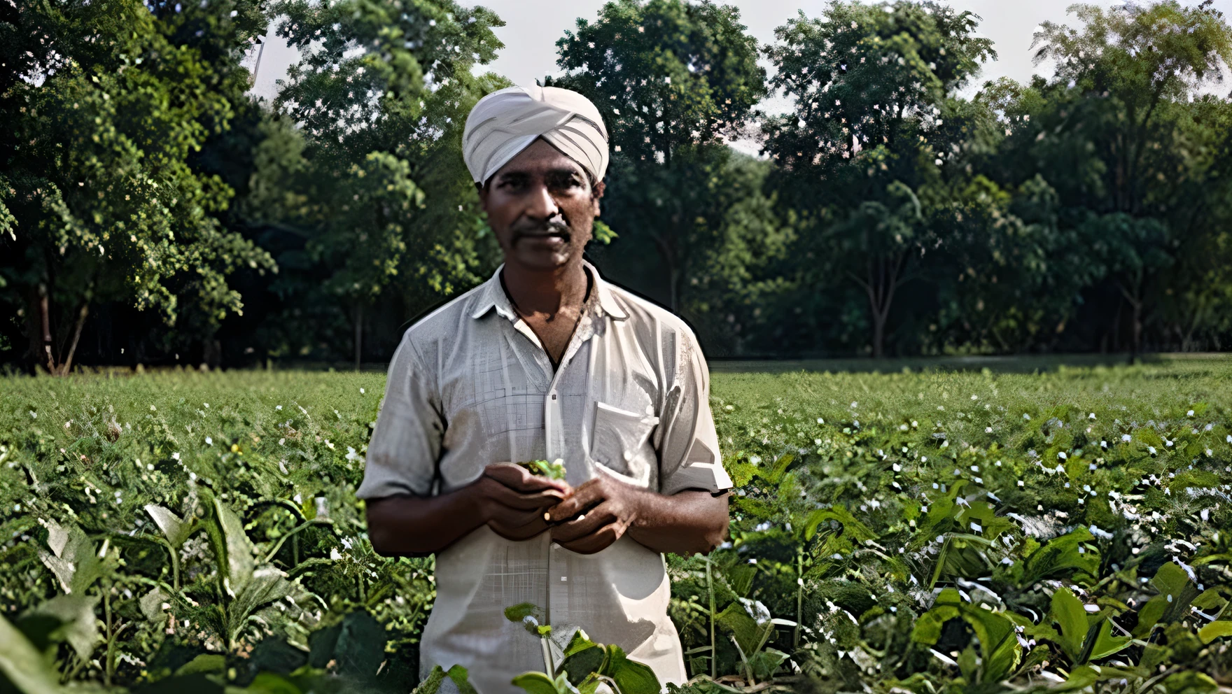 indian farmer working in a field