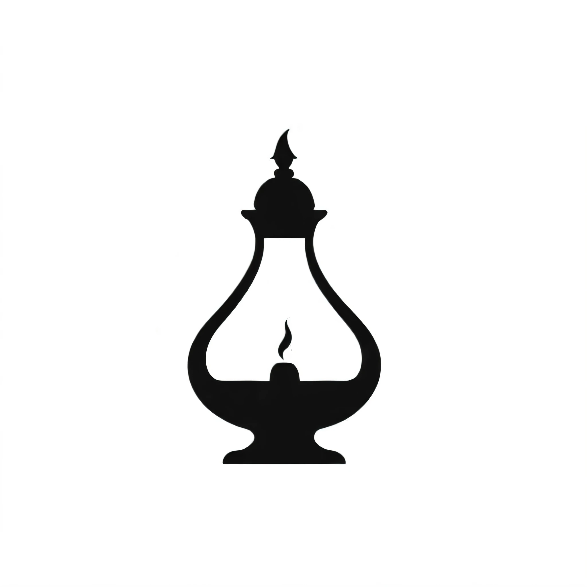 a black silhoutte of Aladin's Lamp icon