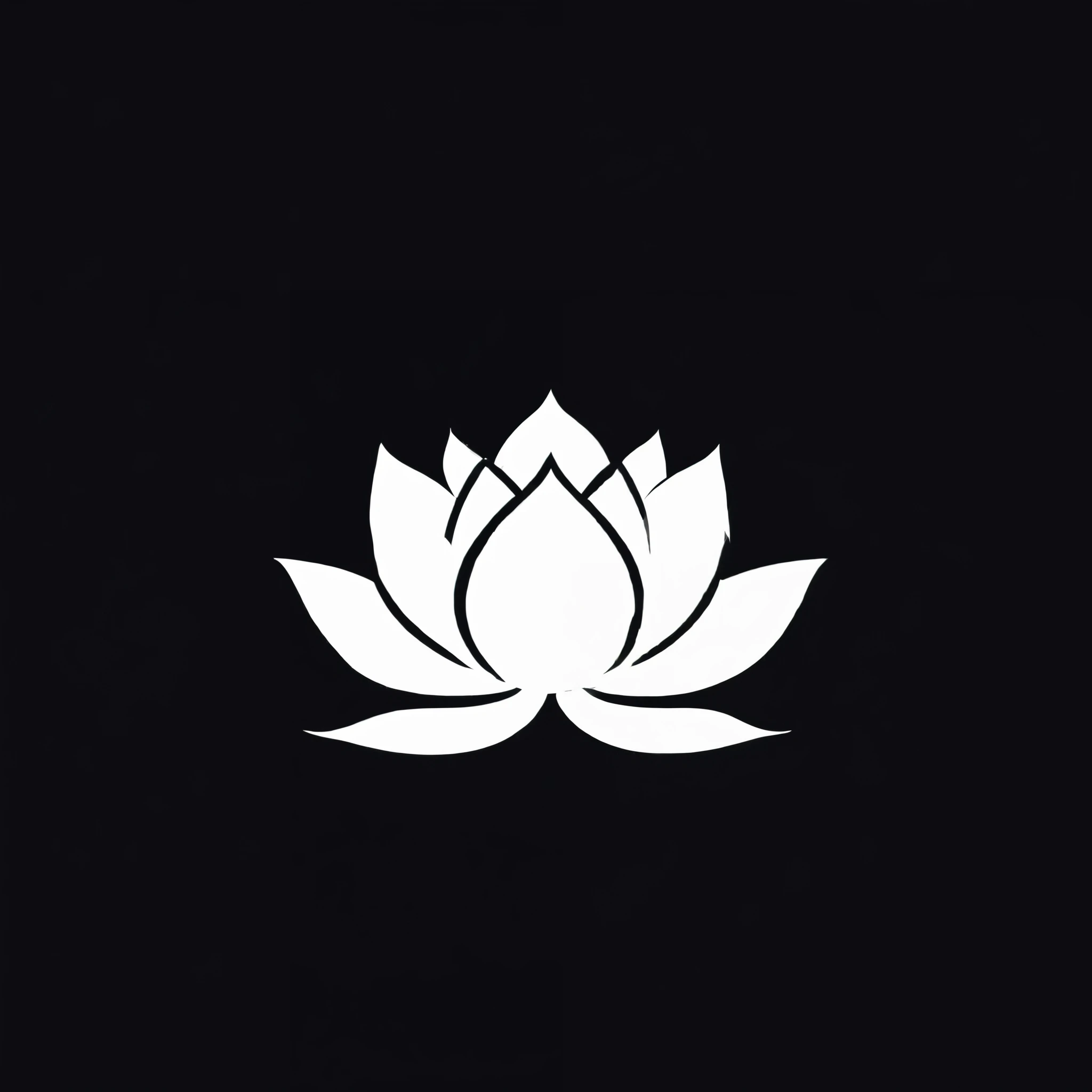 a black silhoutte of a simple lotus