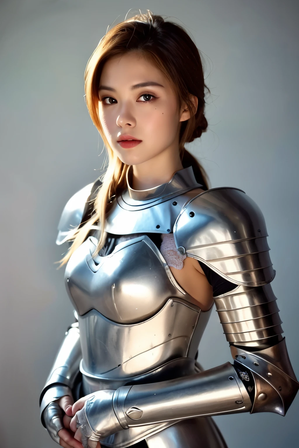 ((best quality)), ((masterpiece)), (detailed), perfect face, female knight, white sexy armor, perfect body