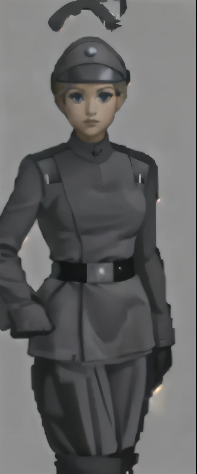 8k, super detail, ccurate, best quality female black imperialofficer uniform simple background, full body, chibi
, outline