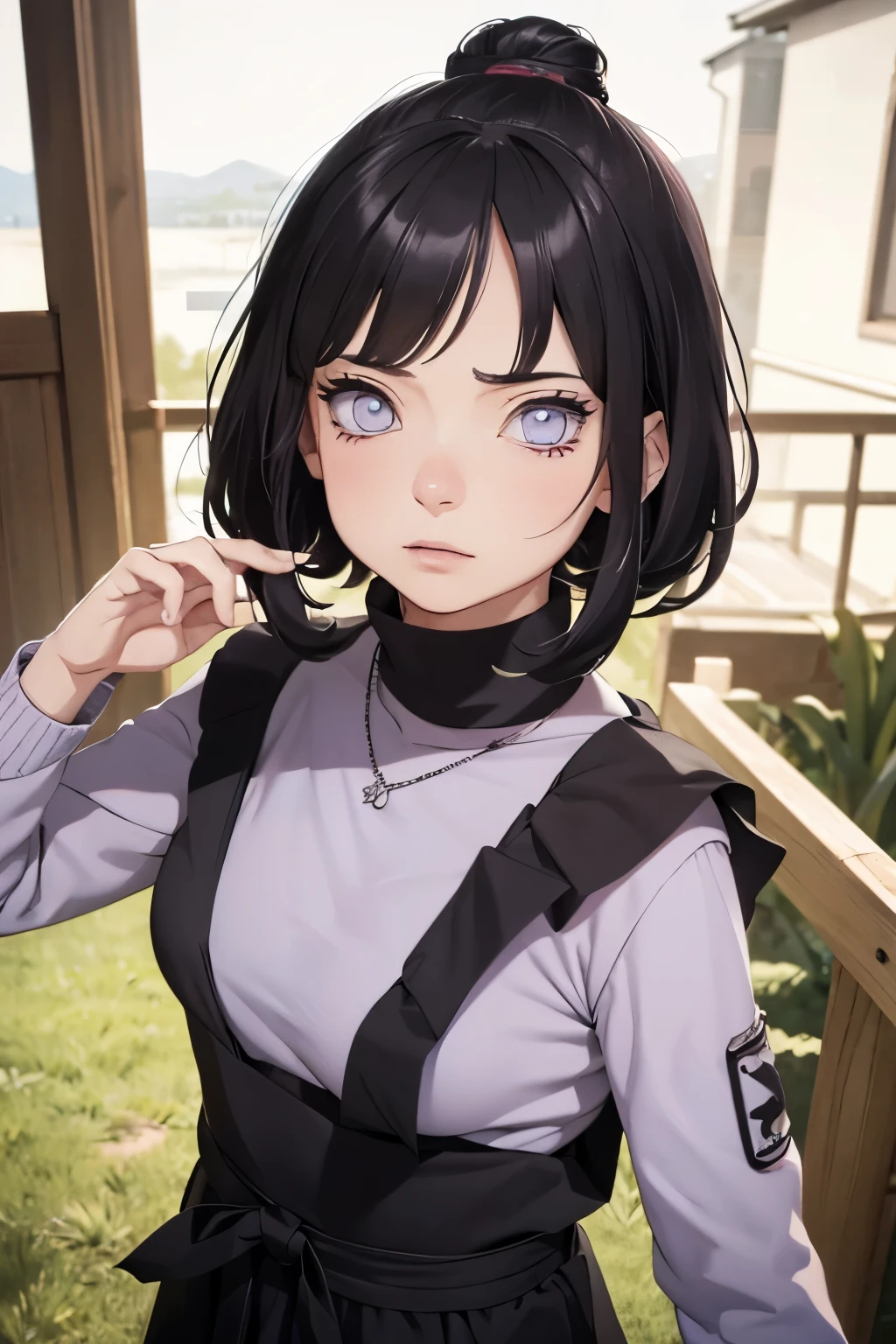 2d, Character todler, {{6 }}, for an RPG based in the Naruto universe by Masashi Kishimoto, specially in hyuga clan; Appearance inspired by Wraith from Apex Legends, with byakugan eyes, kind and sweet expression; short and dark hair; artwork in Japanese animation style beautiful, high definition, masterpiece, {{high detailed eyes}}, grain filter, high resolution, ultra-detalhado, retrato, Anatomicamente preciso, bochechas rosadas; alta qualidade, premiado, high resolution, 8k, ((altamente detalhado:1.3), {{dutch angle}}
