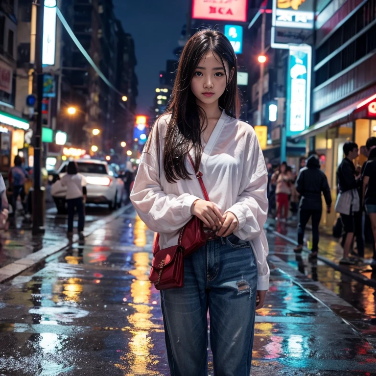 Songkran, wet street , soaked young girls, drenched, dripping, wet clothes, wet skin, wet hair, 8k, masterpiece, photorealistic, beautiful, happy, clinging heavy clothes