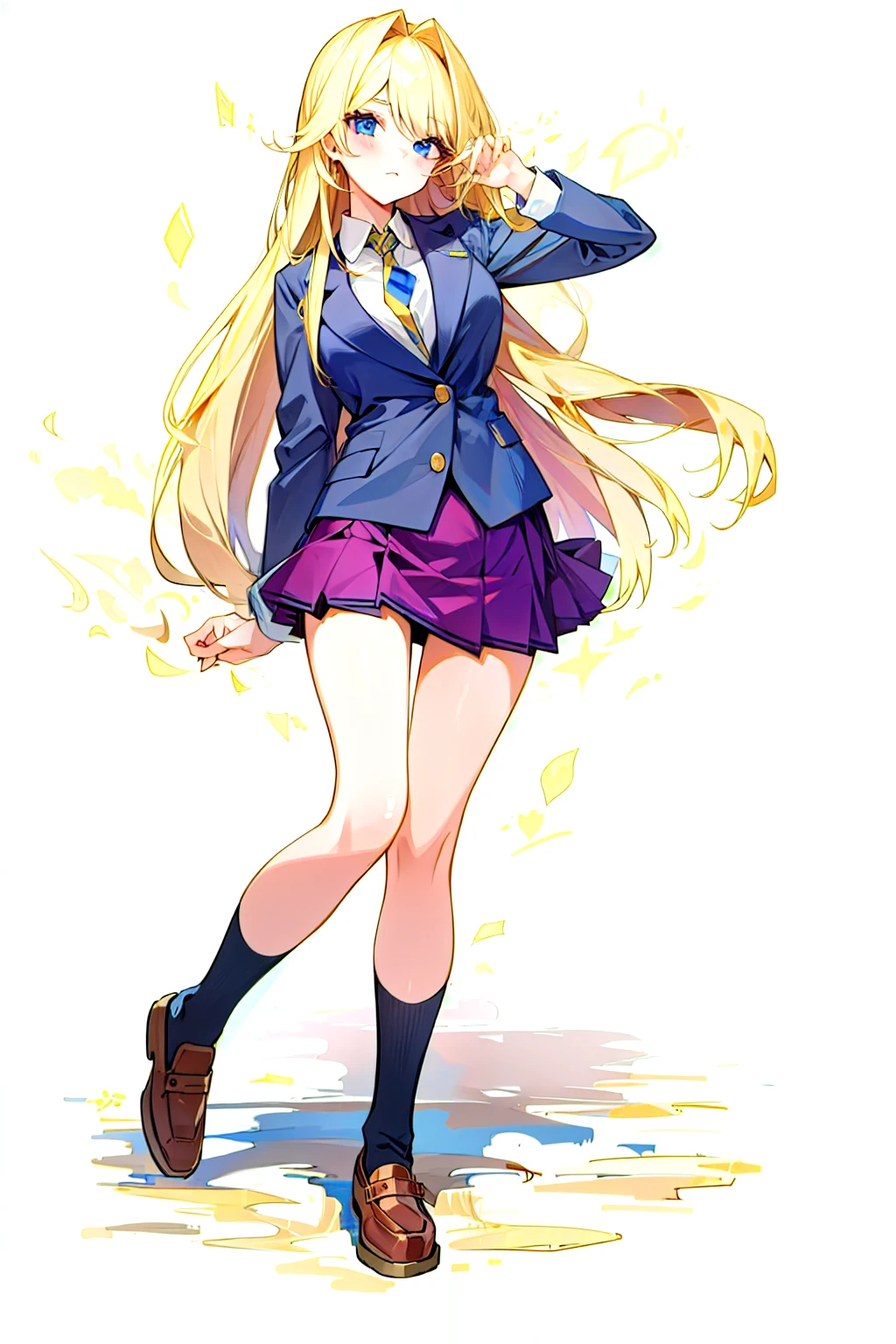 high school girl, Beautiful girl with long blonde hair