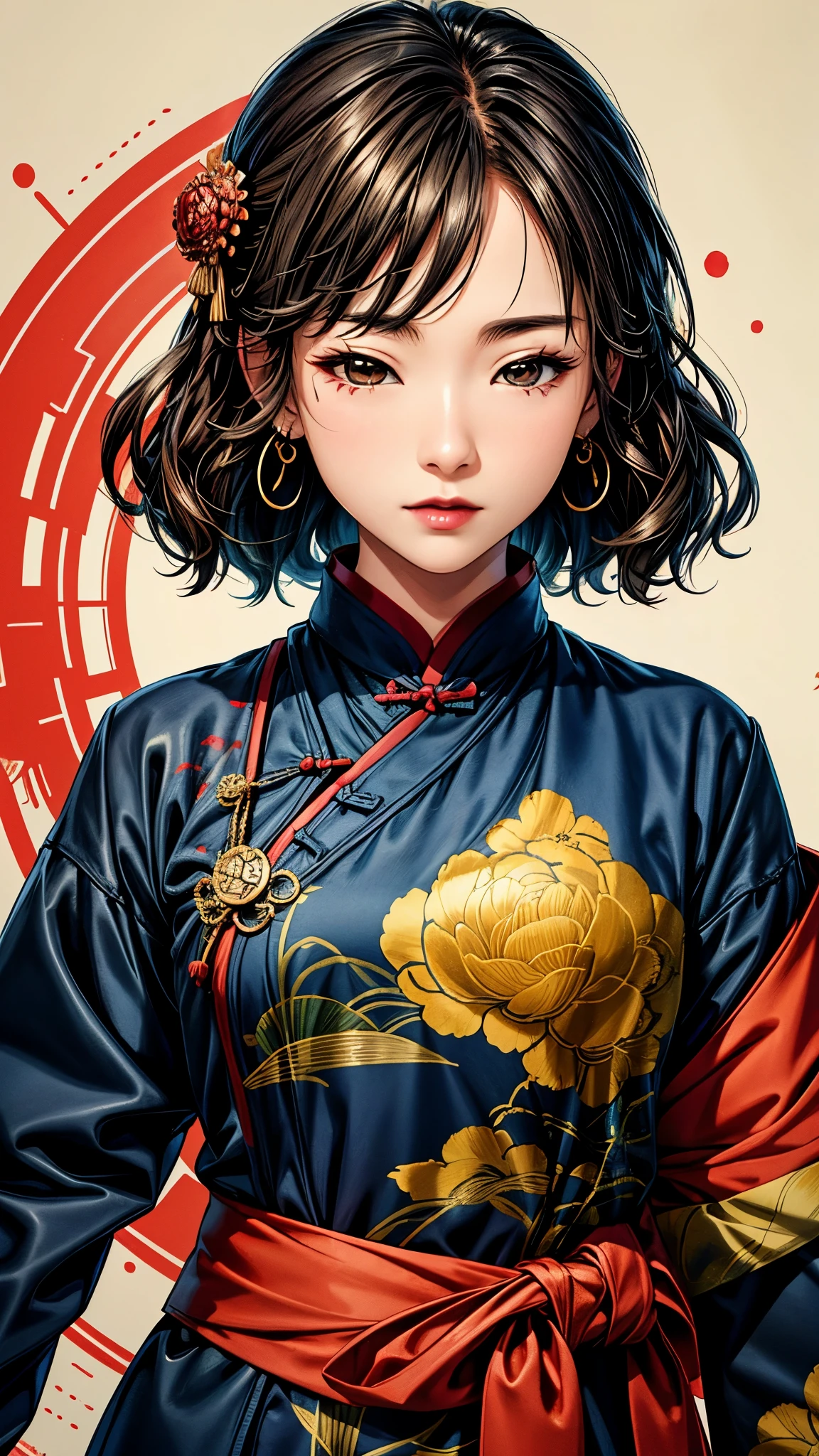 {{{{{illustration}}}}},author:Yuko Shimizu,1 girl,chinese general,Chinese Girl,female focus on, {{Color ink painting}},{{ink splatter}},{{Splash of Color}},{{{Colorful}}},{{sketch}}, masterpiece,best quality, Beautiful painting,Very detailed,