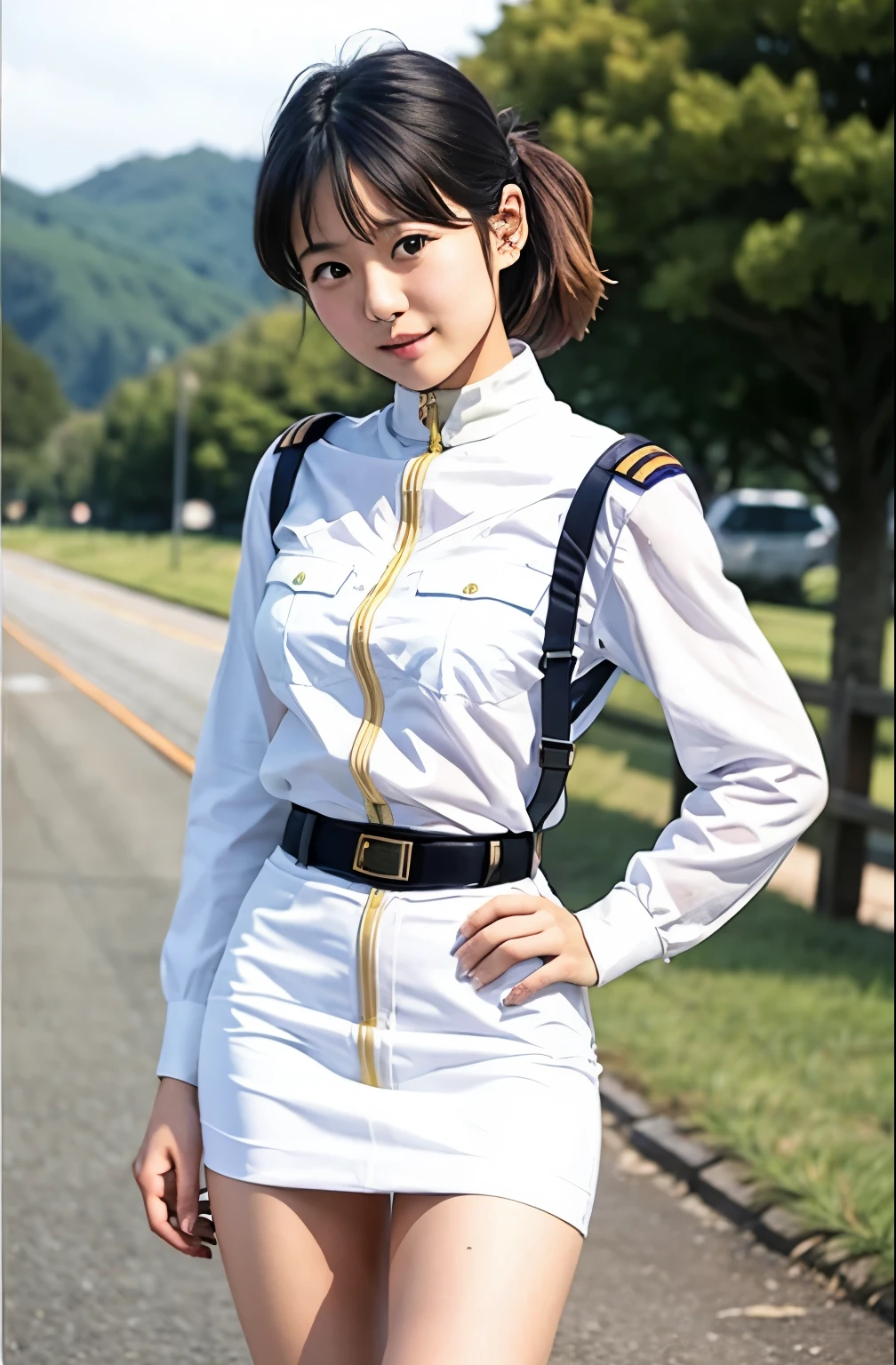 Actual photo、Highest imYear quality、Realistic、Beautiful woman、Beautiful thighs、beautiful white panties、Beautiful Face、本当の私は何Yearも、federal army uniform miniskirt、ponytail、Yuriko Yoshitaka、 Japanese female、Zuo々Ki Nozomi:1.4、pretty girl、White pantiesが見える、16Year、(White panties:1.3)、Ultra mini skirt、Beautiful thighs、White panties、ピンクのミニスカートがめくれてWhite pantiesが見えてる