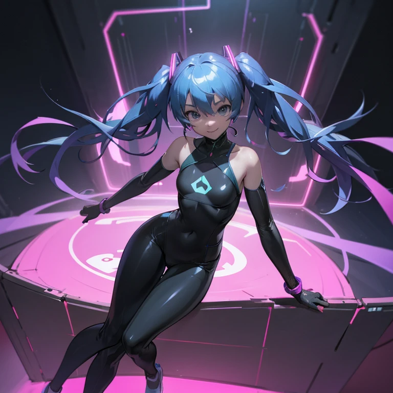 (masterpiece、Highest quality、Highest Resolution、Clear_image、Detailed details、The angle is from above): (A full-body view of a single girl with a Japanese face and small face、Navy blue high knot ponytail、Small breasts、Sparkling blue eyes、Pilot suit in white and navy blue colors、Tight fitting clothes、Clothing that covers the whole body、Tight Fit Pants、Hide your skin、Covering the thighs、Cover your shoulders、Very delicate and beautiful、Slim body、Cute、A gentle smile、Soft expression、heroine、headset、Knee-high boots、Elbow-length gloves)、(Simple Background、White background:1.5)
