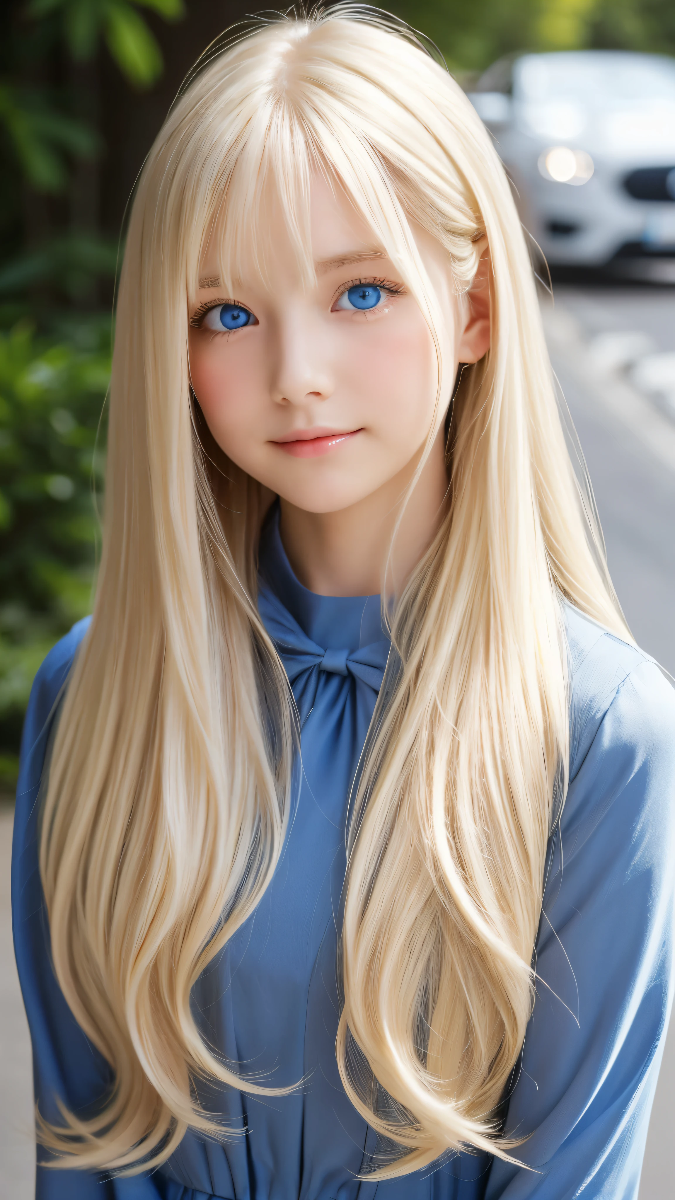 Shining, clear, white skin、Her windblown blonde hair hides her beautiful face、huge、28 years old cute sexy little beautiful face、Beautiful straight hair that stands out、growing up, Sparkling light blue eyes、long silky bangs that cover cute eyes, Sexy and cute young woman with super long hair hiding her sexy face、Super long, natural platinum blonde shiny hair