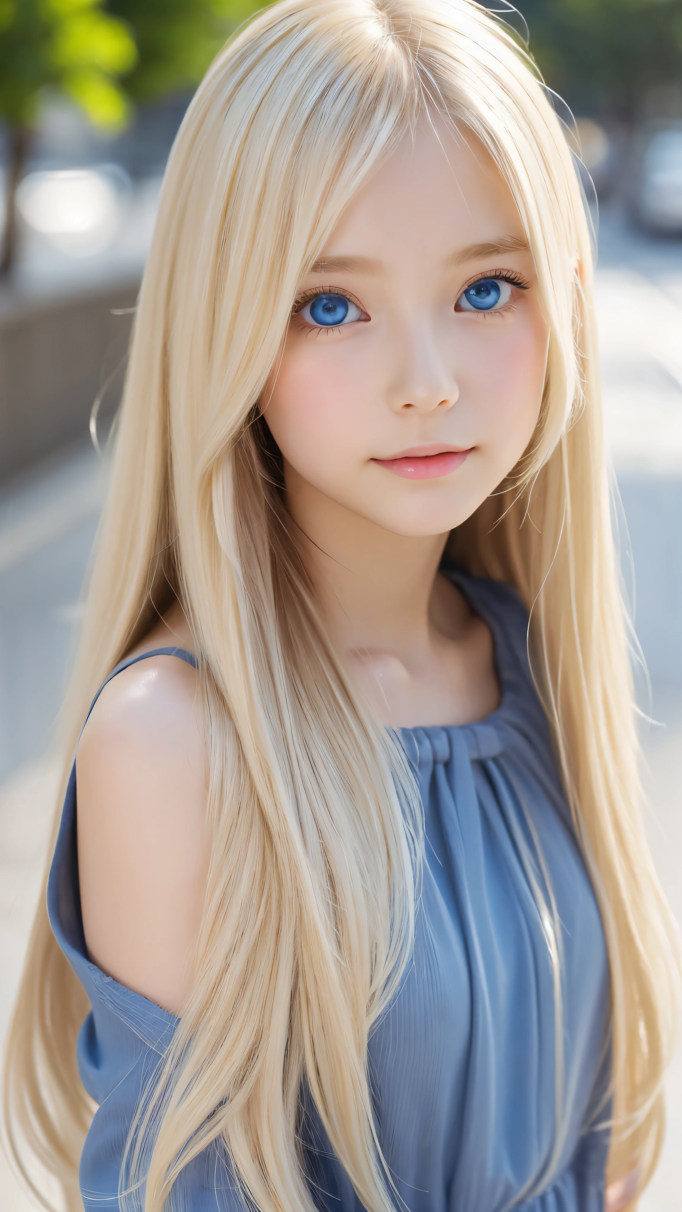 Shining, clear, white skin、Her windblown blonde hair hides her beautiful face、huge、28 years old cute sexy little beautiful face、Beautiful straight hair that stands out、growing up, Sparkling light blue eyes、long silky bangs that cover cute eyes, Sexy and cute young woman with super long hair hiding her sexy face、Super long, natural platinum blonde shiny hair