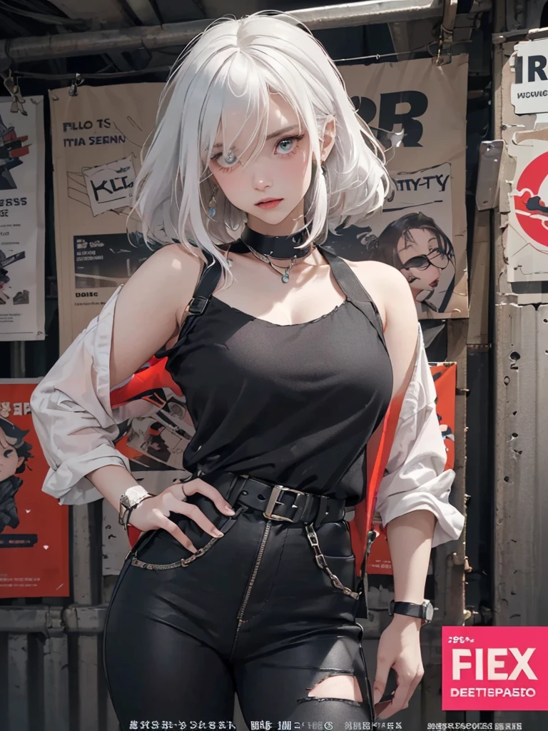 ((((dramatic))), (((gritty))), (((intense))) film poster featuring a young platinum white hair woman as the central character. She stands confidently in the center of the poster, wearing a stylish and edgy Harajuku-inspired hip hop outfit, with a determined expression on her face. The background is aesthetic atmospheric dark and gritty, with a sense of danger and intensity. The text is bold and attention-grabbing, with a catchy tagline that adds to the overall feeling of drama and excitement. The color palette is mainly dark with splashes of vibrant neon colors, giving the poster a dynamic and visually striking appearance,tachi-e
(magazine:1.3), (cover-style:1.3), fashionable, woman, vibrant, outfit, sexy seductive posing, front, colorful, dynamic, background, elements, confident, expression, holding, statement, accessory, majestic, coiled, around, touch, scene, text, cover, bold, attention-grabbing, title, stylish, font, catchy, headline, larger, striking, modern, trendy, focus, fashion,